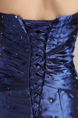 Sweetheart A-line Pick-ups Skirt Navy Blue Prom Ball Gown