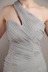 Customized Tailoring One Shoulder Neck High Low Grey Prom Dress