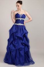 Beaded Sweetheart Floor-length Royal Blue Dress For Prom Party