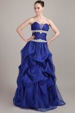 Beaded Sweetheart Floor-length Royal Blue Dress For Prom Party