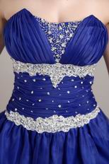 Beaded Sweetheart Floor-length Royal Blue Dress For Prom Party