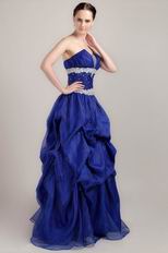 Beaded Sweetheart Floor-length Royal Blue Dress For Prom Party