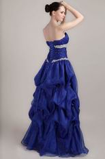 Beaded Sweetheart Floor-length Royal Blue Dress For Prom Party