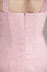 Empire Waist Floor Length Baby Pink Prom Dress With Side Drapped