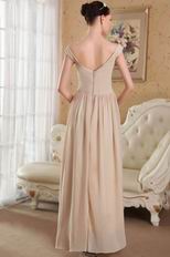 Top Designer V-neck Champagne Prom Dress With Side Split