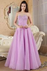 Elegant Lilac Sweetheart A-line Prom Dress With Beading