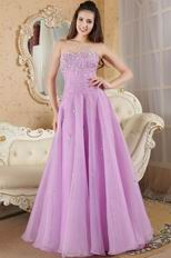 Elegant Lilac Sweetheart A-line Prom Dress With Beading