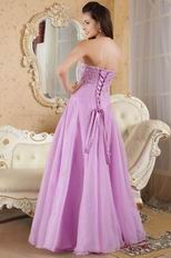 Elegant Lilac Sweetheart A-line Prom Dress With Beading