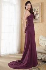 Romantic Sweetheart Appliqued Grape Prom Dress With High Split