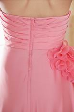 Noble Strapless A-Line Skirt Pink Prom Dress With Fan Design