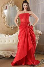 Wonderful Sweetheart Neck Scarlet Taffeta Prom Dress Cheap