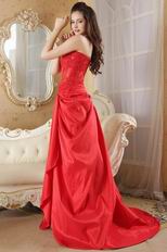 Wonderful Sweetheart Neck Scarlet Taffeta Prom Dress Cheap