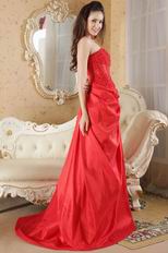 Wonderful Sweetheart Neck Scarlet Taffeta Prom Dress Cheap