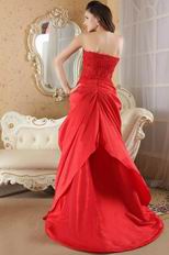 Wonderful Sweetheart Neck Scarlet Taffeta Prom Dress Cheap