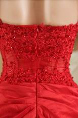 Wonderful Sweetheart Neck Scarlet Taffeta Prom Dress Cheap