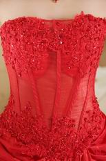 Wonderful Sweetheart Neck Scarlet Taffeta Prom Dress Cheap