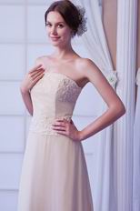 Classic Strapless Column Skirt Champagne Prom Dress With Jacket
