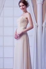 Classic Strapless Column Skirt Champagne Prom Dress With Jacket