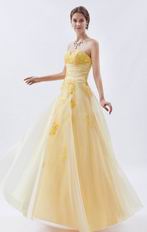 Unique Applique Lace Bodice Daffodil Prom Dress In Kansas