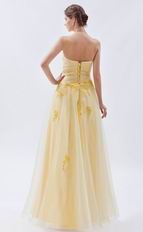 Unique Applique Lace Bodice Daffodil Prom Dress In Kansas