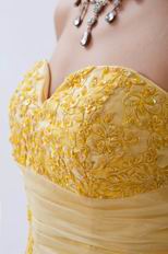 Unique Applique Lace Bodice Daffodil Prom Dress In Kansas