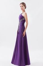 One Shoulder Aline Split Skirt Eggplant Purple Prom Dress In Dalas