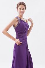 One Shoulder Aline Split Skirt Eggplant Purple Prom Dress In Dalas