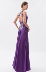 One Shoulder Aline Split Skirt Eggplant Purple Prom Dress In Dalas
