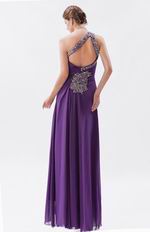 One Shoulder Aline Split Skirt Eggplant Purple Prom Dress In Dalas