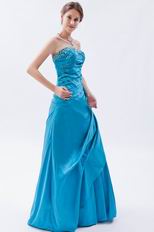 Princess Sweetheart Dodger Blue Taffeta Prom Celebrity Dress