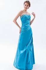 Princess Sweetheart Dodger Blue Taffeta Prom Celebrity Dress