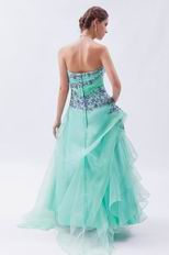 Brand New Light Cyan Celebrity Prom Dress With Embroidery