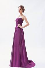 Perfect Sweetheart Dark Meganta Sweep Train Prom Dress