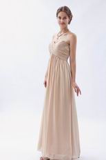 Simple Sweetheart Empire Silhouette Champagne Chiffon Prom Dress