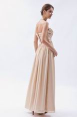 Simple Sweetheart Empire Silhouette Champagne Chiffon Prom Dress