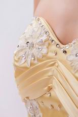 Slim Sweetheart Daffodil La Femme Prom Dresses Gowns With Applique