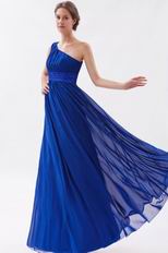 One Shoulder Straps Royal Chiffon Long La Prom Dress Discount