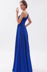 One Shoulder Straps Royal Chiffon Long La Prom Dress Discount