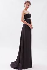 Romantic Sweetheart Black Chiffon Hand made Prom Dress