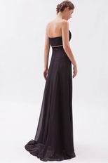 Romantic Sweetheart Black Chiffon Hand made Prom Dress