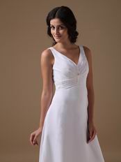 Decent V-neck White Long Maternity Prom Dress For Sale