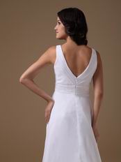 Decent V-neck White Long Maternity Prom Dress For Sale