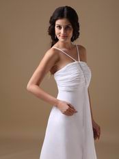 Sexy Halter High-low White Chiffon Skirt 2014 Prom Bridal Party Dress