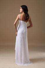 Sexy Halter High-low White Chiffon Skirt 2014 Prom Bridal Party Dress