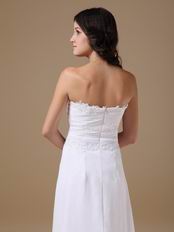 Pretty Applique Criss Cross White Chiffon Dress For Party