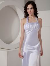 Halter Top Watteau Flaring Silver Top Sell Prom Party Dress