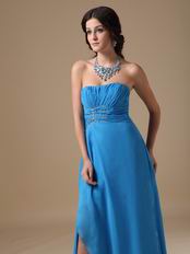 Best Deals Show Leg Side Split Dodger Blue Prom Dress 2014