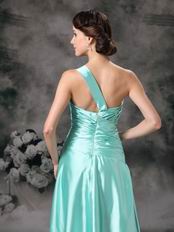 Horizon Blue One Shoulder Prom Celebrity Dress Discount