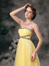 Strapless Backless Moon Yellow Tulle Prom Party Dress