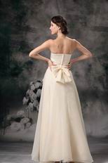 Cream Chiffon Strapless Floor-length Skirt Celebrity Party Dress